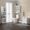 Alaterre Furniture Derby 4-Piece Bathroom Set with Wall Mounted Cabinet, Hamper, Floor Cabinet, and Storage Hutch ANDE74789WH - alternate 6